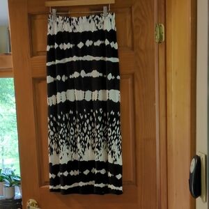 Chico's Black and White Midi Pencil Skirt